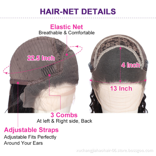 13X4 HD Swiss Lace Front Wig Brazilian Water Wave Human Hair Wigs Pre plucked With Baby Hair